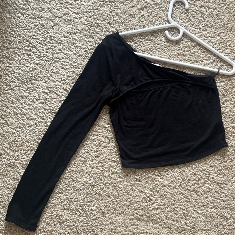 Blue Blush One Sleeve Crop Top (50% OFF!)